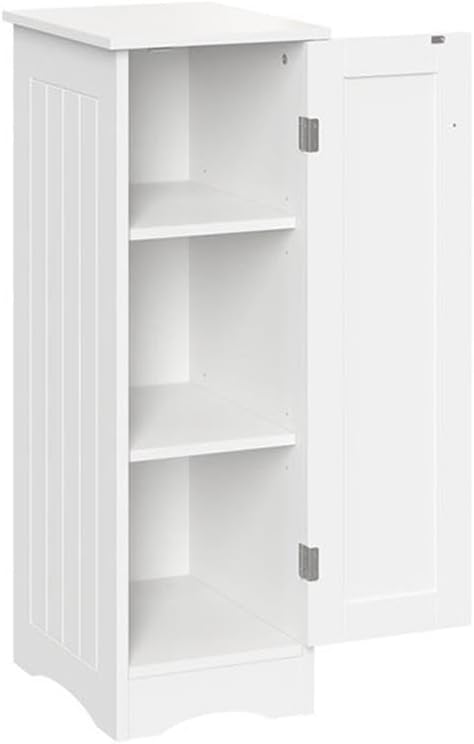 RiverRidge Ashland Slim Linen Cabinet - White - Narrow Cabinet for Bathroom Slim Storage with 2 Adjustable Shelves for Small Spaces