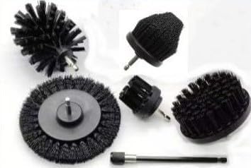 Drill Brush with Long Extend Attachment,Power Cleaning Scrub Brush for Bathroom and Kitchen Surface,Grout,Tub,Shower,Tile,Corners (Black)