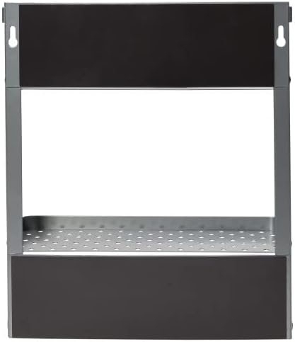 Household Essentials Metal Magnetic Organizer with Towel Rack, Grey