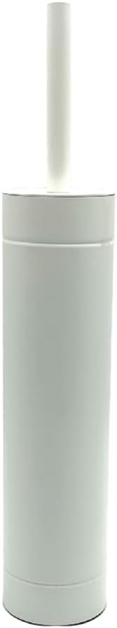 Toilet Bowl Cleaning Brush and Holder with Lid, Slim Design, 304 Stainless-Steel, Fingerprint-Proof, Rust Resistant, Heavy-Weight Base (1 Pack, White)