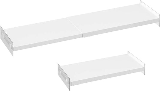 Expandable Closet Organizer Shelves, Adjustable Metal Storage Shelves Divider for Wardrobe Cupboard Kitchen (2 Pack, W:7.87" x L: 17" to 31")