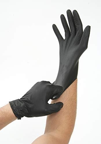 Grease Bully Nitrile Gloves - 6MIL - Powder & Latex Free - 300 Count - 3 Boxes (Black, Extra Large)