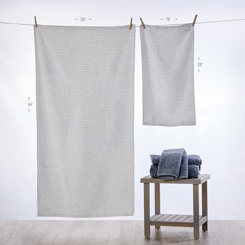 SKL Home CloudSoft Bath Towel Set, 6-Piece, 100% Cotton Luxury, White