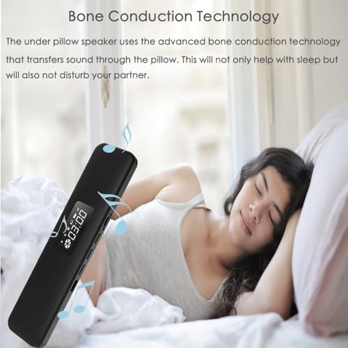 Sleepbar Under Pillow Speaker - White Noise Machine, Mini Portable Sleep Speaker for Travel (Black)