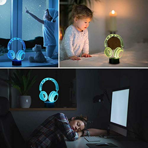 AZIMOM Headphone Headset 3D Illusion Lamp 16Color Ni - Image 6