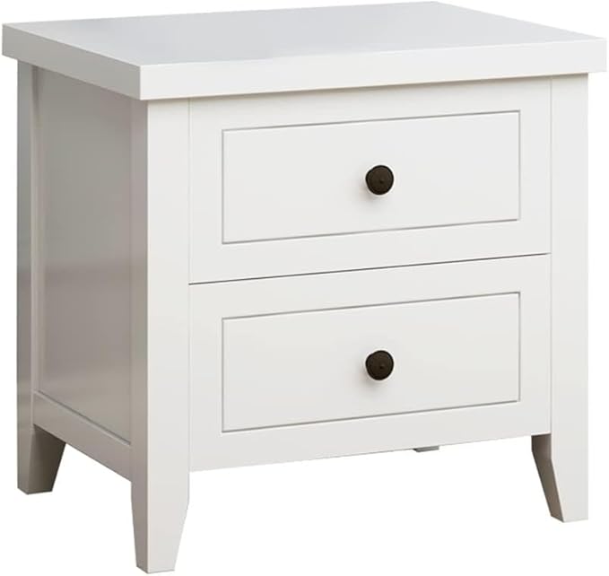 Minimalist 2-Drawer Nightstand - Compact Bedside Table Storage Cabinet for Living Rooms & Hallways, Perfect for Small Spaces & Modern Decor