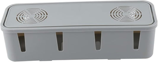 Angoily Cable Box Organizer Power Cord Storage Cord Hider Socket Safety Box Multi Plug Storage for Home and Office Cable Management Grey Keep Pets Safe (Grey)