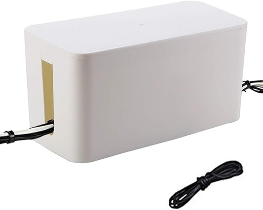 Cable Management Cord Cover Wire Hider Box Concealer Organizer Protector System for Home Theater Entertainment Center Office School (White)
