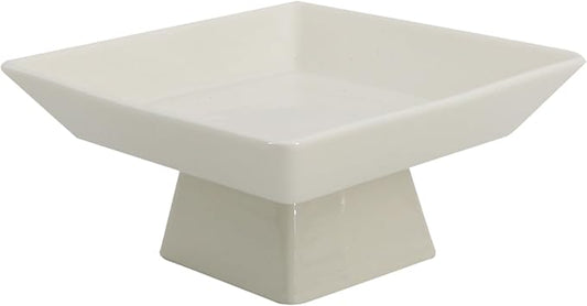COLLECTIVE HOME - Ceramic Jewelry Tray, Decorative Geometric Jewelry Dish, Luxurious Trinket Tray with High Base, Birthday Mother's Day for Women (Square Matte)