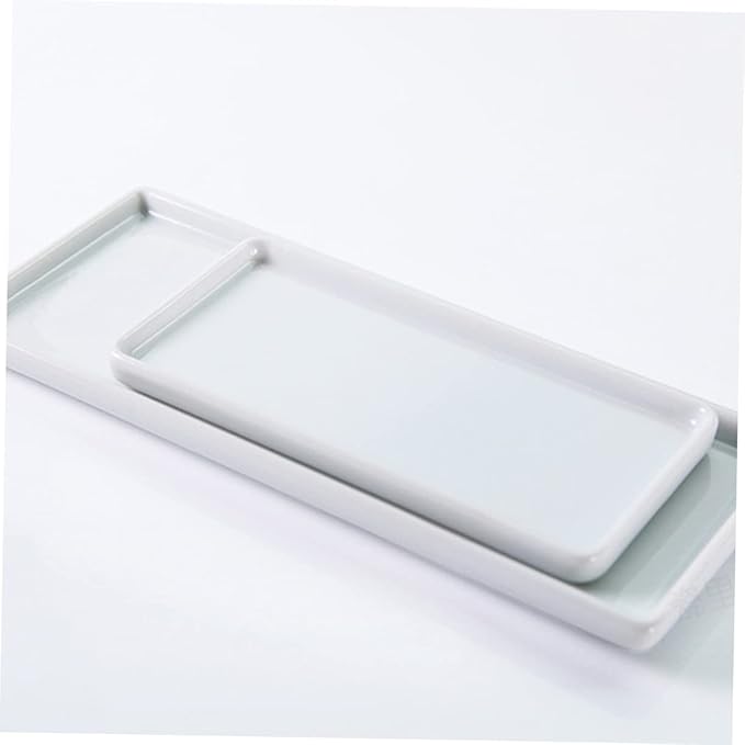 Zerodeko 3Pcs Ceramic Storage Tray Rectangle Household Accessory for Bathroom Counter Stylish Sundries Organizer with Nordic Design and