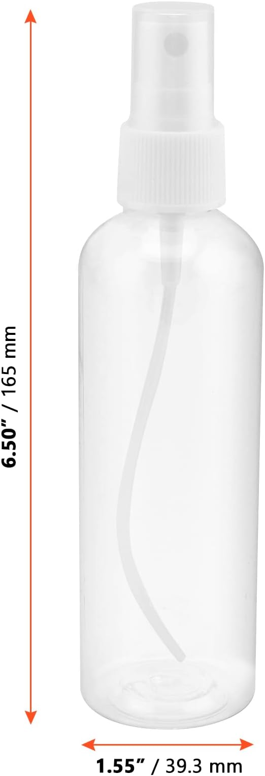 SINJEUN 30 Pack Clear Plastic Spray Bottles with Caps, 4 oz Spray Bottles Mist Sprayer, Refillable Empty Fine Mist Spray Bottle Mini Travel Size Spray Bottles, Leak Proof and BPA-Free
