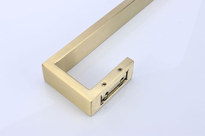 TocTen Bath Towel Rack - Square Base Thicken SUS304 Stainless Steel Towel Bar for Bathroom, Bathroom Bar Accessories Towel Rod Heavy Duty Wall Mounted Towel Holder (Brushed Gold, 16 Inch)