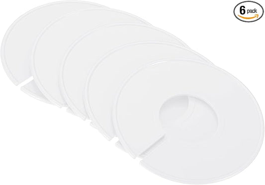 PATIKIL Clothes Dividers, 6 Pack Closet Clothing Rack Size Dividers Blank Labels Sorting Round Separator for Closet, White