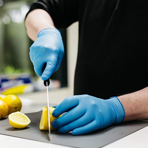 X3 Blue Nitrile Disposable Industrial-Grade Gloves, 3 Mil, Latex & Powder-Free, Food-Safe, Non-Sterile, Lightly Textured
