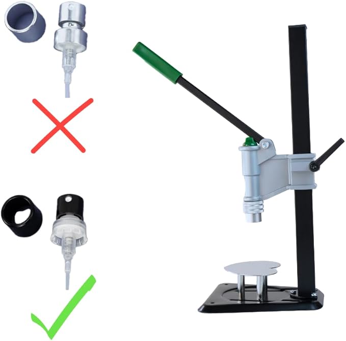 Manual Short Base Desktop Perfume Bottle Cap Sealer, 13-20mm Cap Diameter, Hand Operated Closure Tool (15mm)