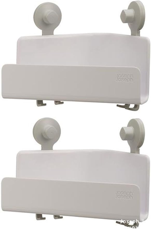Joseph Joseph EasyStore Corner Shower Caddy, 2 Pack (no Mirror), White
