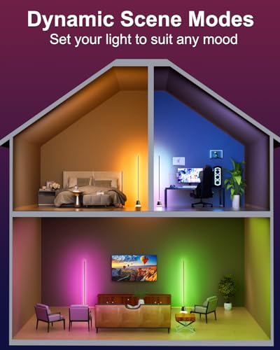 Keepsmile Smart RGB LED Corner Floor Lamp,172 LEDs B | Tools & Home Re - Image 7