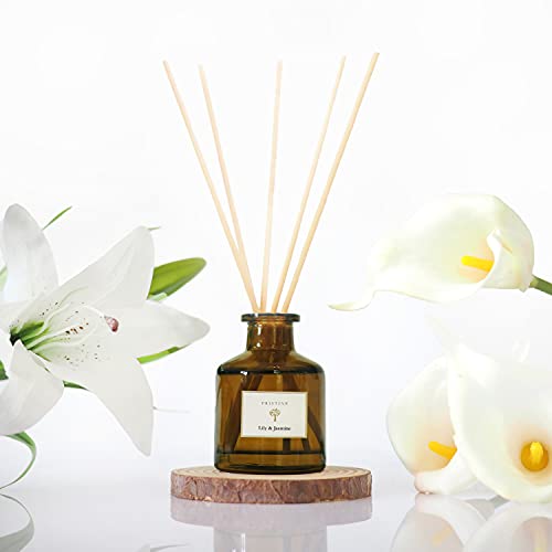 PRISTINE Lily & Jasmine Reed Diffusers for Home & Bathroom | Refreshing Lily of Valley & Jasmine Room Fragrance Reed Diffuser, Oil & Room Diffusers with Reeds Stick Set | Home Frag - Image 2