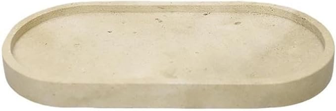 Modern Marble Tray Set - Minimalist Home Decor for entryway, Hotel, Showroom - Geometric Marble Storage Bowl for Essentials and Decorations(Beige26)