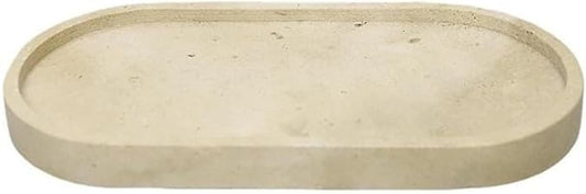 Modern Marble Tray Set - Minimalist Home Decor for entryway, Hotel, Showroom - Geometric Marble Storage Bowl for Essentials and Decorations(Beige26)