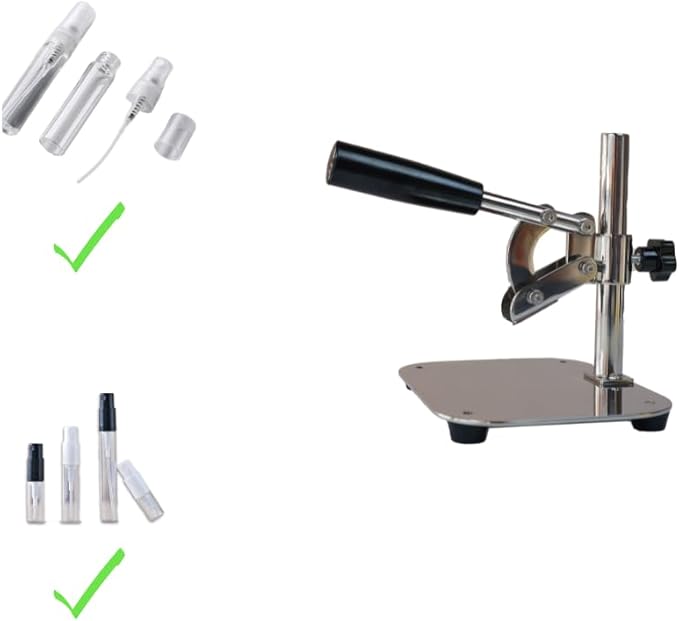 Manual Short Base Tabletop Perfume Bottle Cap Sealer for Small Diameter Caps, Easy-to-Use Perfume Sample Sprayer Sealing Tool