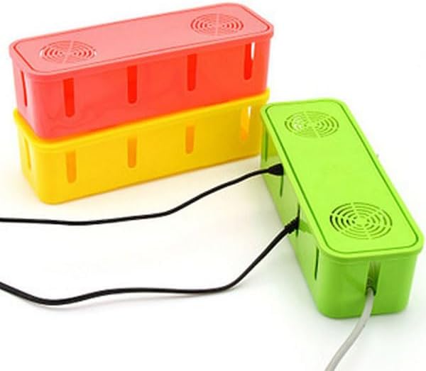HOMSFOU Plug Socket Safety Box Cable Organizer 2-Pack Child Proof Power Strip Cover with Cord Storage for Home Office Desk 10.23X5.51X3.34 Inch Wire Management