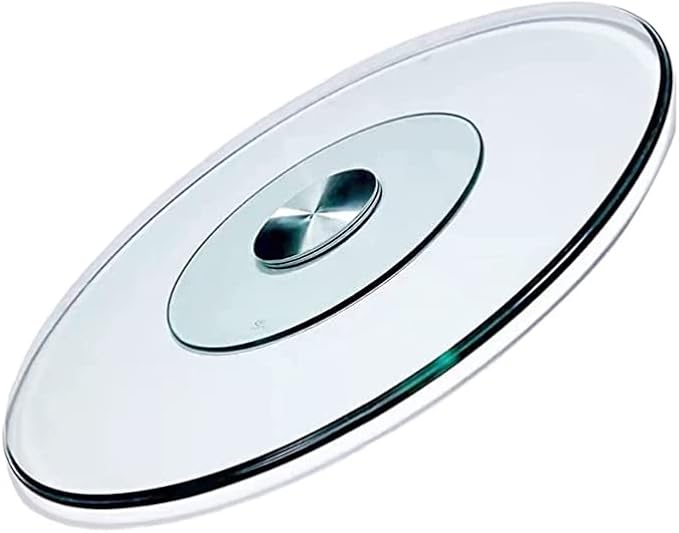 Glass Lazy Susan,31" Glass Lazy Susan for Dining Table Large Round Serving Plate Turntable (31in)