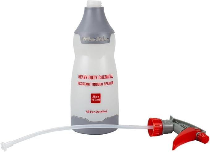Maxshine Heavy Duty Spray Bottle – 25oz Chemical-Resistant Detailing Sprayer with Adjustable Nozzle & Ergonomic Trigger for Car Cleaning, Garage, Home (4-Color Set)