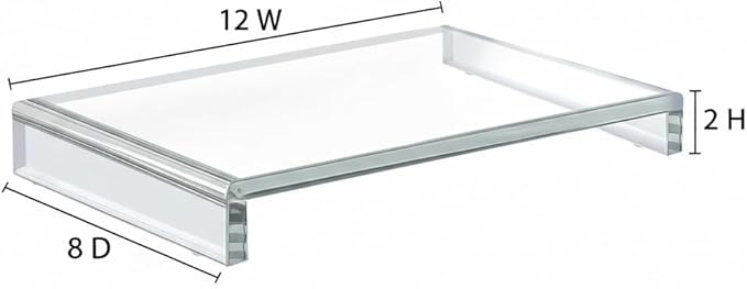 Azar Displays 515370-1PK Acrylic Laptop Stand, Computer Riser for Desk, Monitor Stand, Closet Organizer for Clothes & Shoes, Cabinet Display for Accessories and Décor (12-Inch)