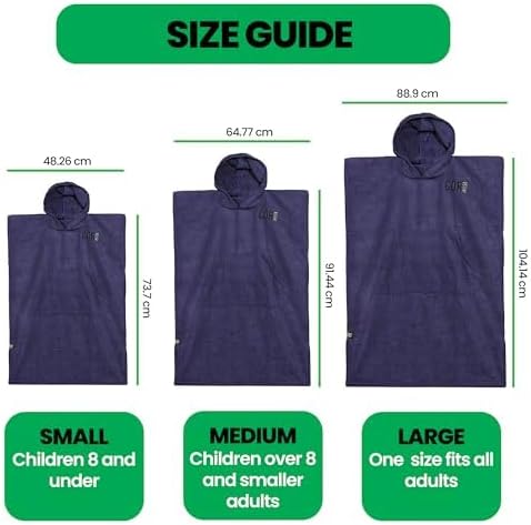 COR Surf Poncho Changing Towel Robe with Hood and Front Pocket — Thick Quick Dry Microfiber Wetsuit Poncho Towel for Surfing Beach Pool Swim (Medium, Kona)
