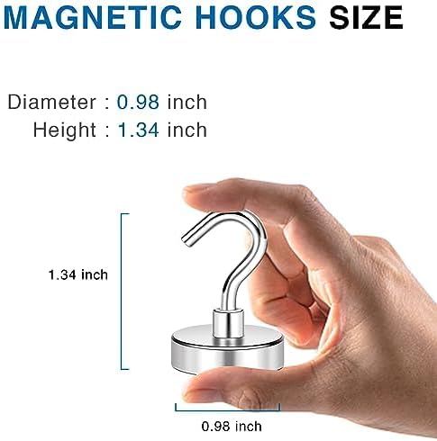 LOVIMAG Magnetic Hooks for Cruise Cabins, 85lbs Magnetic Hooks for Classroom, Strong Magnets with Hook for Hanging, Neodymium Magnet Hook for Fridge, Ceiling, Locker, Camper, Travel-25 Pcs