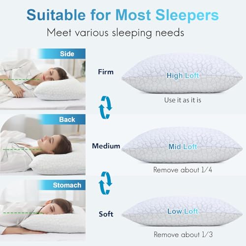 QUTOOL Cooling Pillow for Sleeping, CertiPUR-US Shredded - Image 7