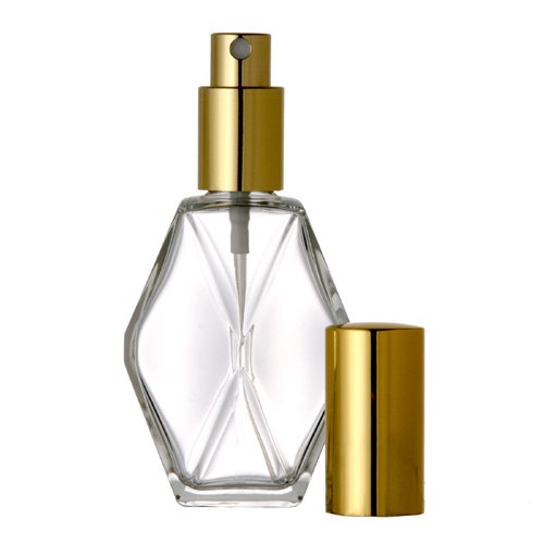 Diamond Spray Bottle. Fine Mist Perfume Cologne Atomizer for Essential Oil Aromatherapy Perfume Cologne Refillable (2 oz. 48 Bottles, Gold)