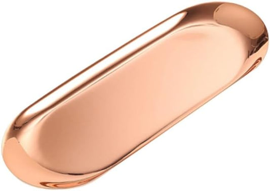 Luxshiny Minimalist Jewelry Tray for Vanity Metal Aromatherapy Tools Storage Plate Display Trinket Dish