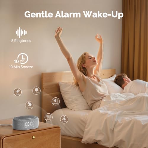 1Mii White Noise Machine with Alarm Clock, Sound Machine for Sleeping