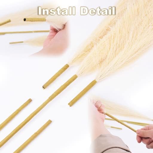 3Pcs 71" Large Pampas Grass Decor, Tall Faux Fluffy Artificial Dried Pompous Grass for Floor Vase Filer, Office, Boho Wedding