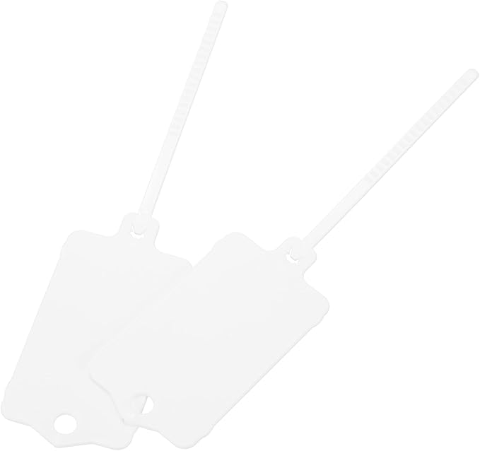 MECCANIXITY Plastic Tags, 1.5x2.5 Inch White, 25 Packs - Product Identification, Shipping, Material Labels - Indoor/Outdoor Use