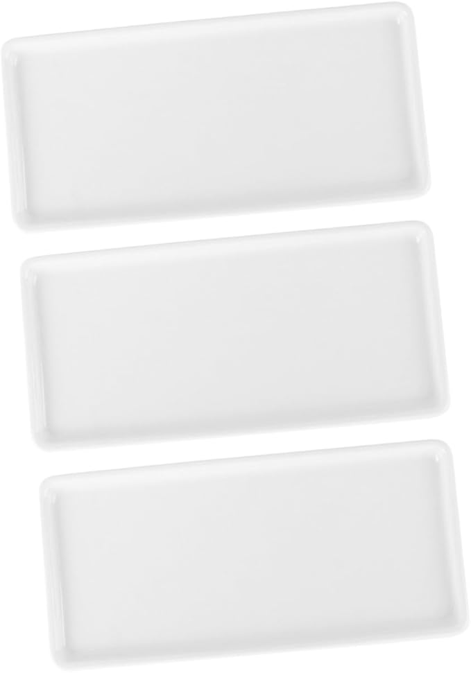 Zerodeko 3Pcs Ceramic Storage Tray Rectangle Household Accessory for Bathroom Counter Stylish Sundries Organizer with Nordic Design and