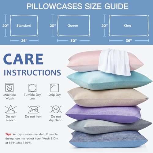 Elegear Cooling Pillow Cases for Hot Sleepers, Set of 2 - Image 3
