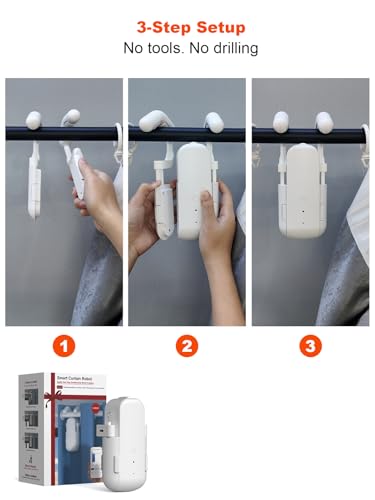 Automatic Curtain Opener with Remote, Gifts for Women and Men, Compatible with Alexa and Google Home, Bluetooth Curtain Opener with App/Timer(For Roman, T/U Tracks - With Remote) - Image 4