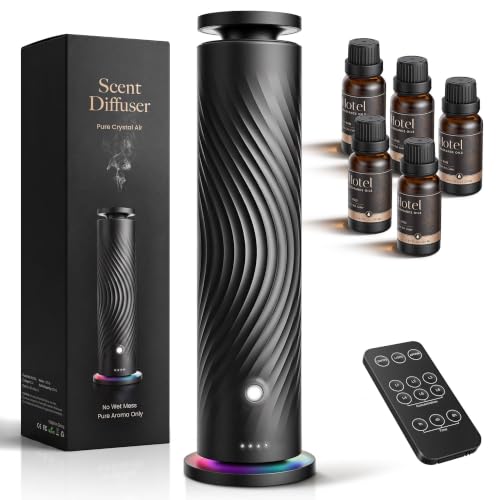 Waterless Essential Oil Diffuser for Home, Starter Kit with 5 Oils