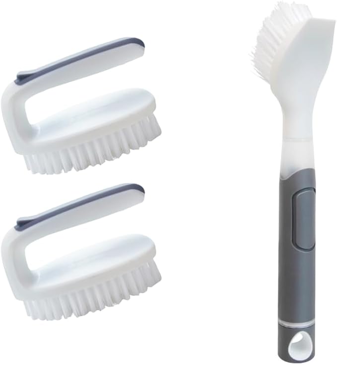 Scrub Brush 3 Pack for Kitchen, Kitchen Cleaning Brush for Pot Pan and Stove