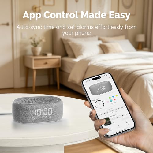 1Mii White Noise Machine with Alarm Clock, Sound Machine for Sleeping