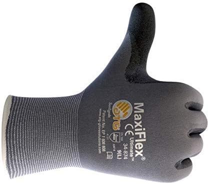 34-874 Seamless Knit Nylon Gloves with Nitrile Coat and Micro Foam Grip on Palm and Fingers