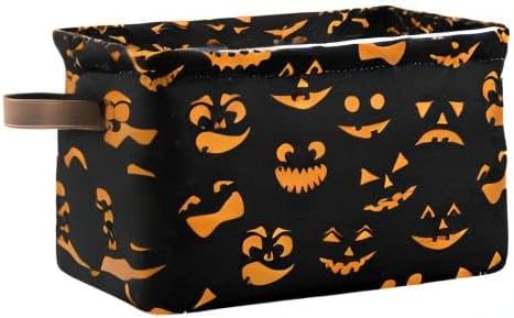 Halloween Basket Cute Halloween Baskets with Handles Collapsible Organizer Box Shelf Storage Baskets for Holiday Home Decor 2PCS
