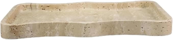 Modern Marble Tray Set - Minimalist Home Decor for entryway, Hotel, Showroom - Geometric Marble Storage Bowl for Essentials and Decorations(Beige11)