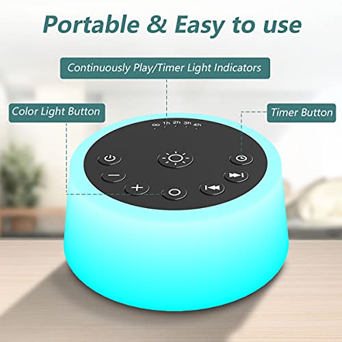 25-Sound White Noise Machine with 10-Color Night Light - Image 6