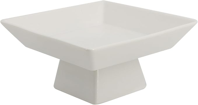 COLLECTIVE HOME - Ceramic Jewelry Tray, Decorative Geometric Jewelry Dish, Luxurious Trinket Tray with High Base, Birthday Mother's Day for Women (Square Glossy)