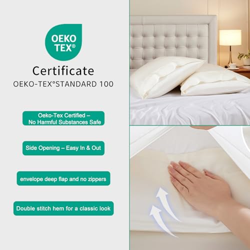 Cooling Eucalyptus Tencel Pillow Cases 2 Pack Queen Snow White - Image 7