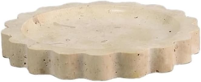 Modern Marble Tray Set - Minimalist Home Decor for entryway, Hotel, Showroom - Geometric Marble Storage Bowl for Essentials and Decorations(Beige7)